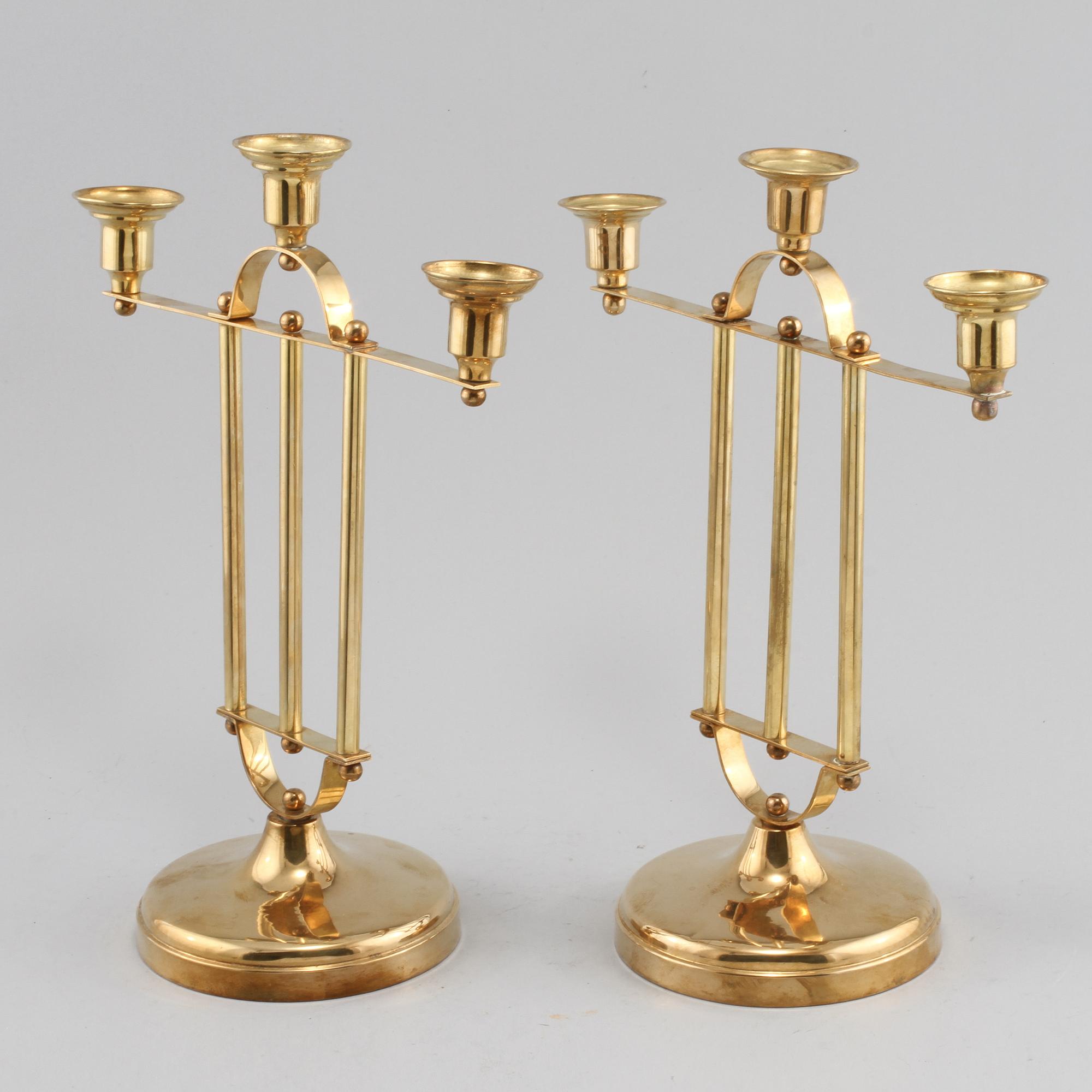 KANDELABRAR, ett par, jugendstil, 1900-talets andra hälft.