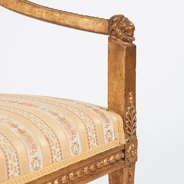 A Royal Swedish empire armchair attributed to N C Salton (master 1817-29).