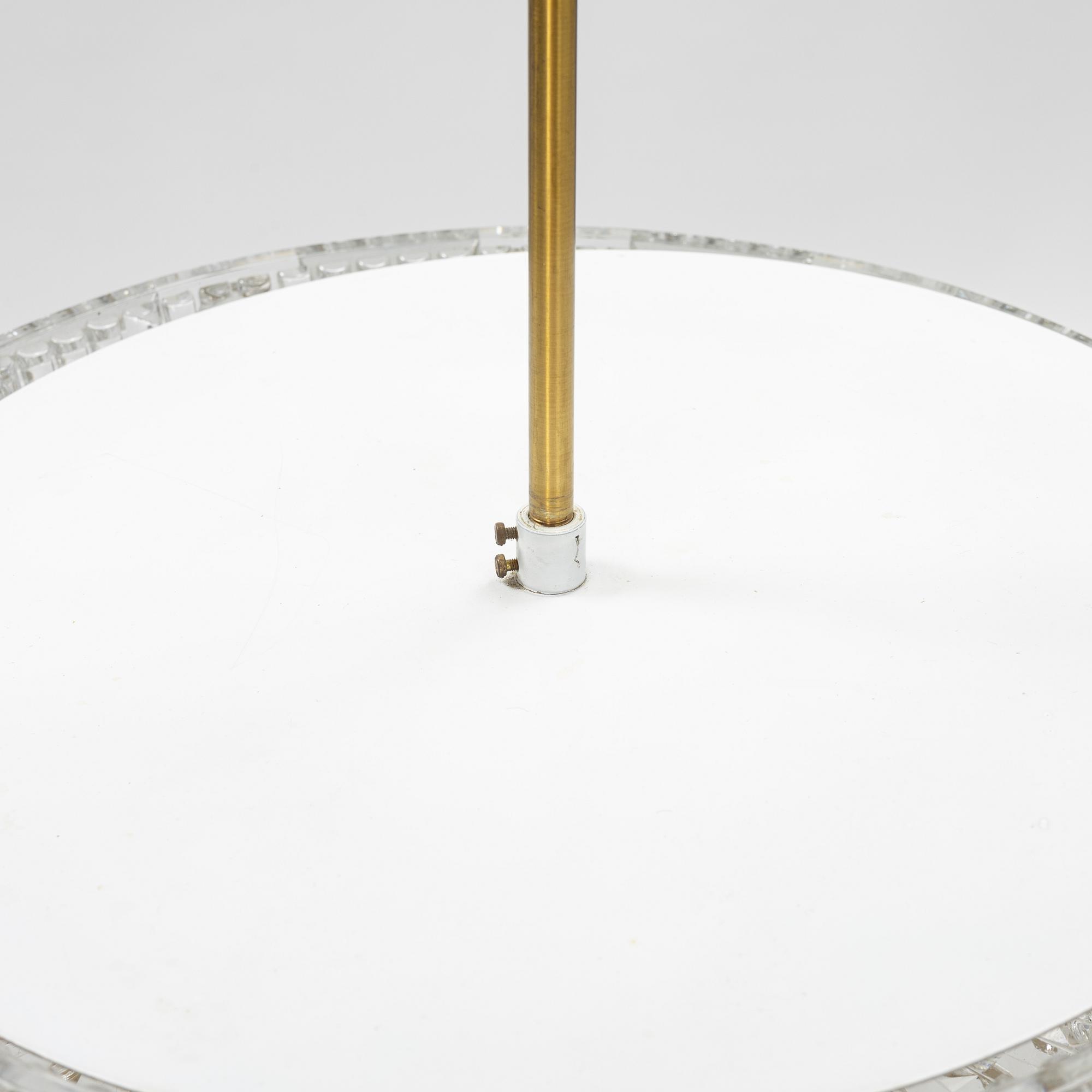 Carl Fagerlund, a glass and brass ceiling light, Orrefors.