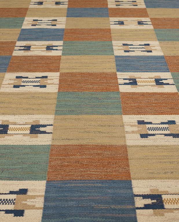 Märta Måås-Fjetterström, A CARPET, "Rutmattan med blått", flat weave, ca 297 x 217,5 cm, signed AB MMF.