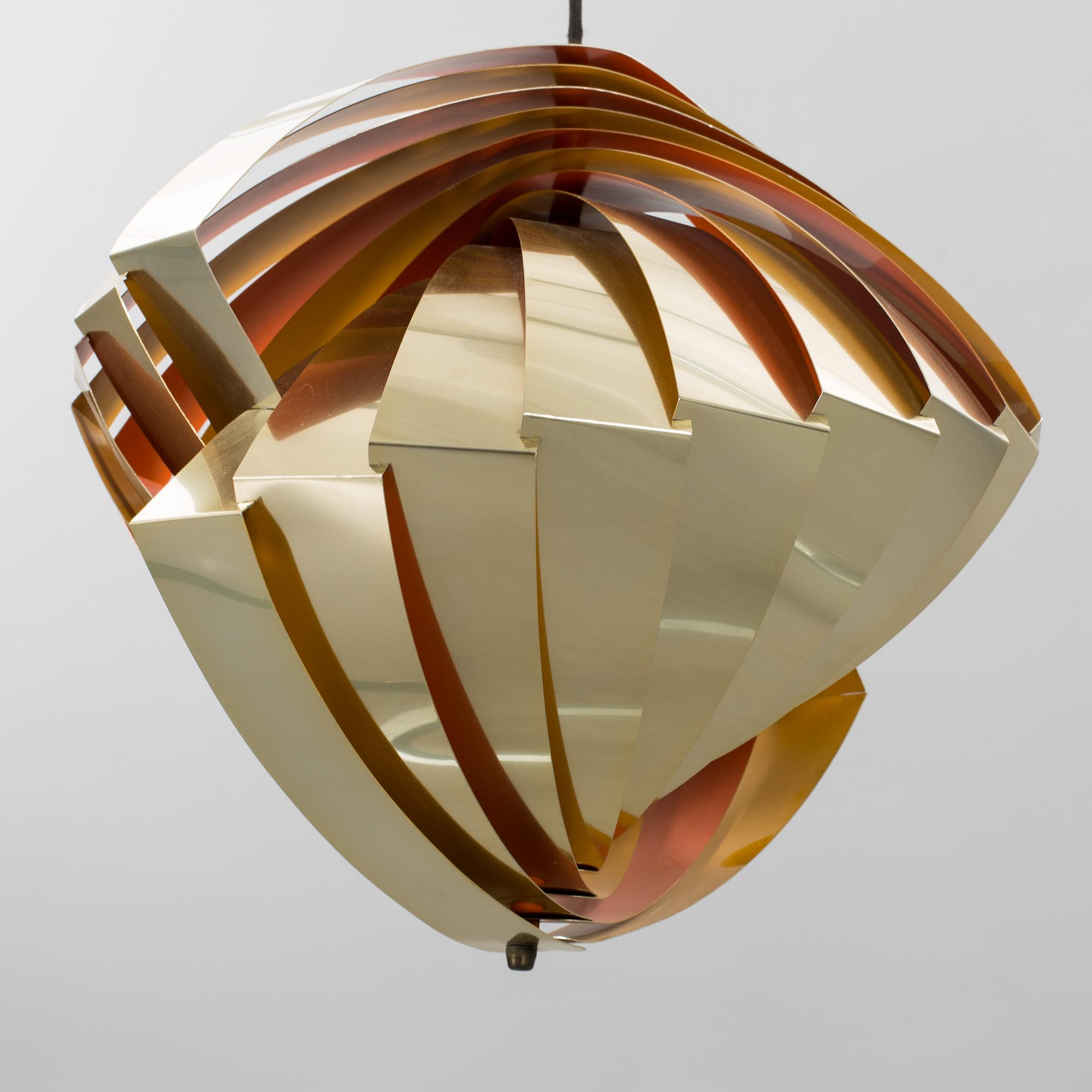 LOUIS WEISDORF, taklampa, "Konkylie"/"Tivolilampan", Lyfa, Danmark, formgiven 1968.