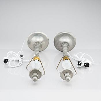 Harald Notini, bordslampor 1 par, modell "6891", Arvid Böhlmarks Lampfabrik, 1920-tal.