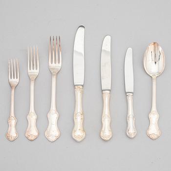 A 66 piece silver cutlery set, 'Patricia', MEMA, Lidköping, Sweden, 1966-1970.