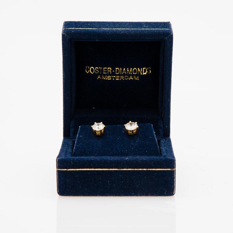 ÖRHÄNGEN, briljantslipade diamanter, 18K guld. Coster Diamonds.