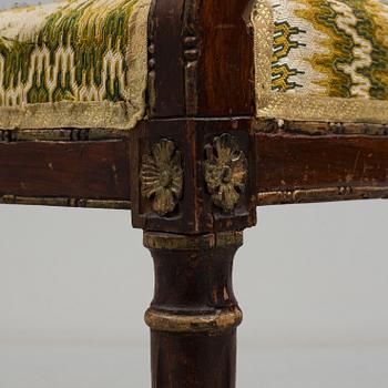An armchair, probably Italian, 19th c, belonged to Queen Victoria, Solliden, the embroidery by King Gustav V.