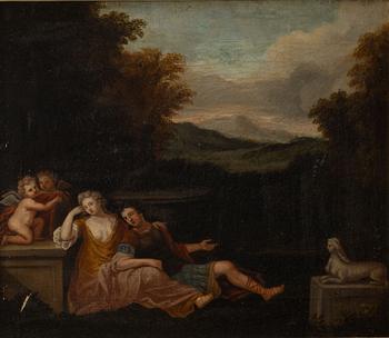 Unknown artist, 18th century, Pastoral Landscape with Reclining Figures.