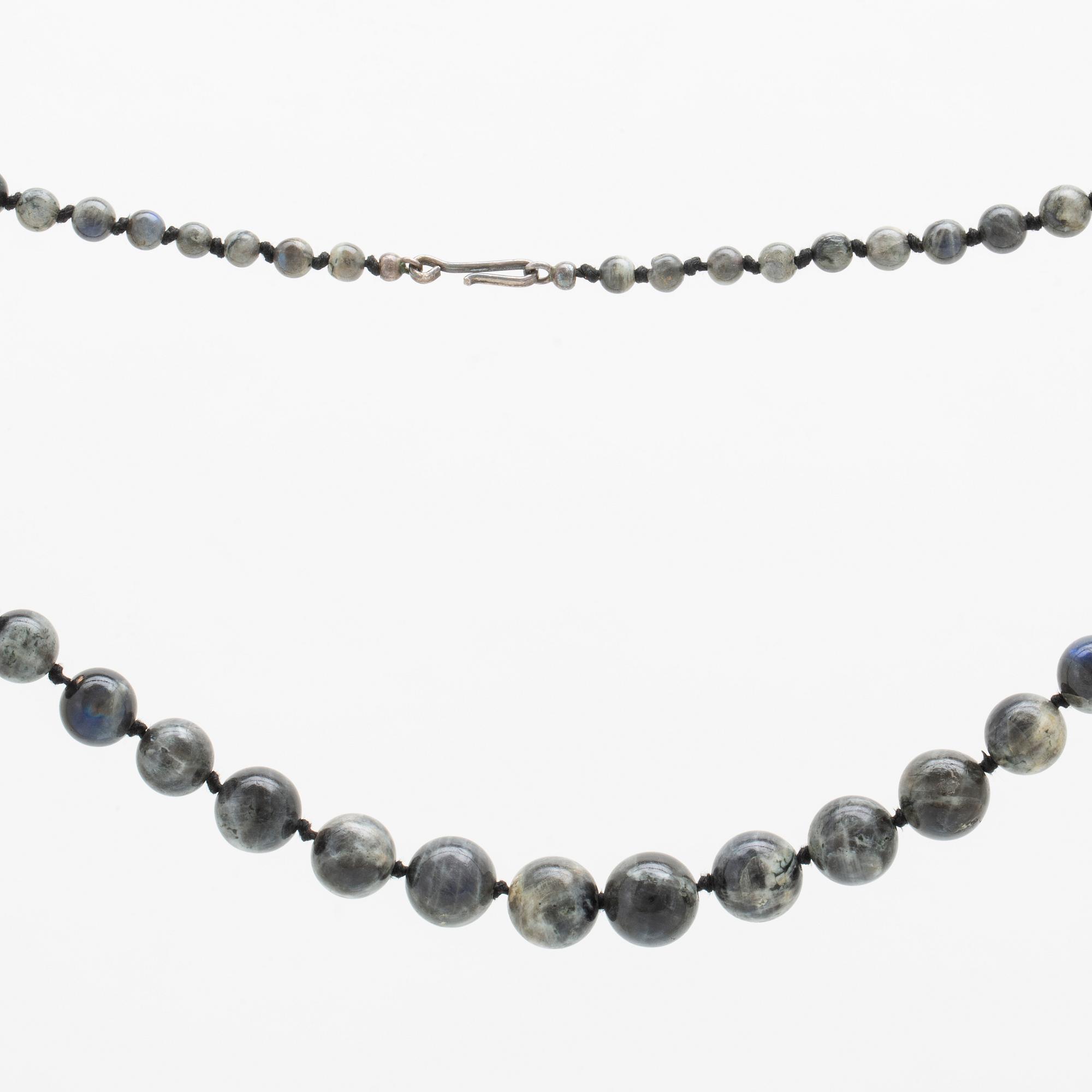 A 20th century Swedish labradonit necklace Wiwen Nilsson Lund 1940, length 61,5 cm.