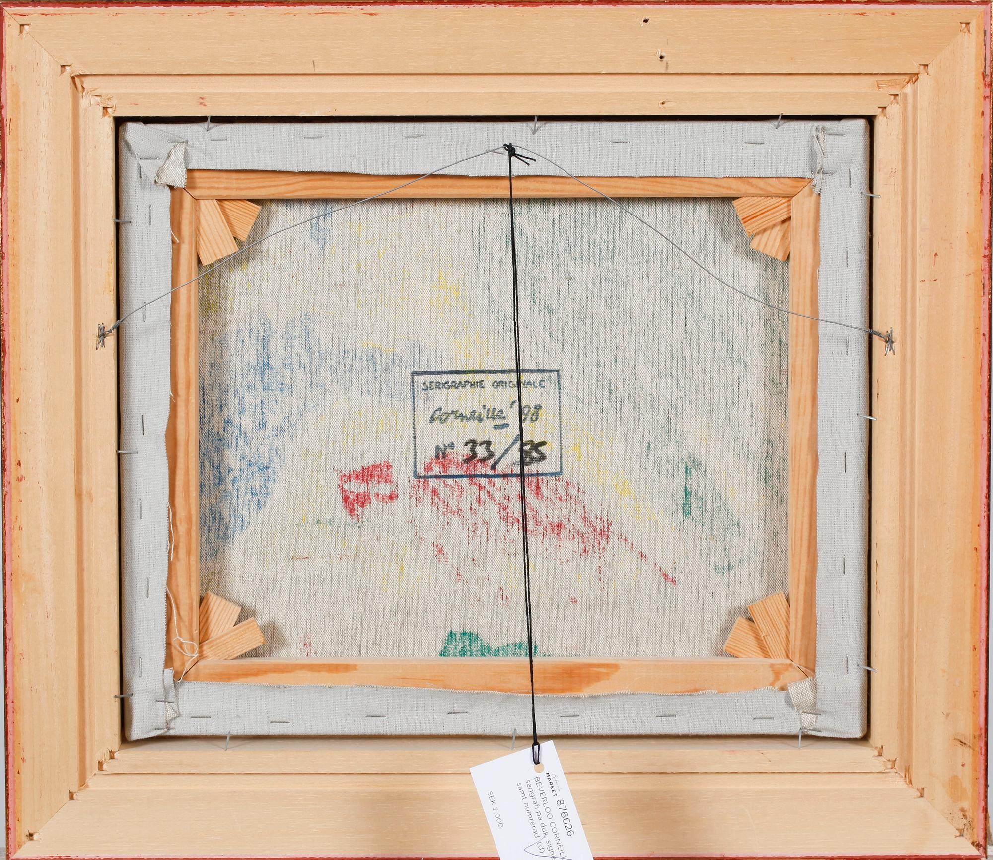 BEVERLOO CORNEILLE, serigrafi på duk, signerad, daterad 98 samt numrerad à tergo 33/85.