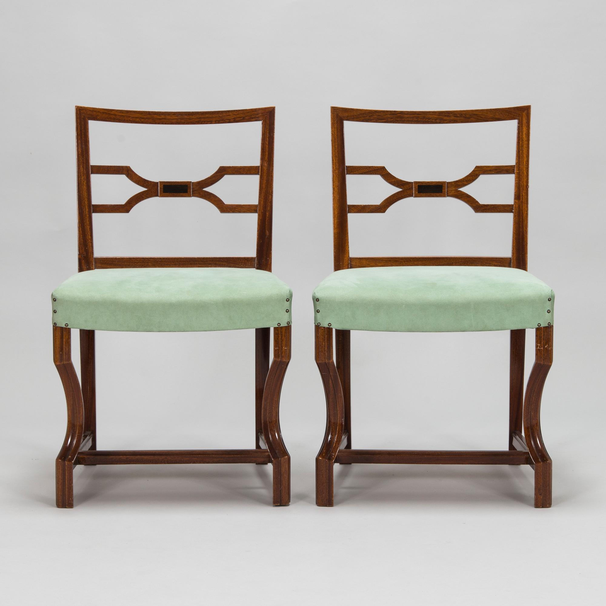 Birger Hahl, floor light and a pair of chairs, Finland 1920-30-tal.