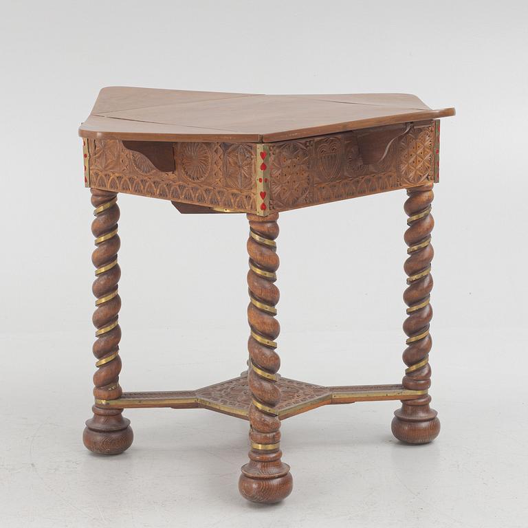 A Baroque style table with boardgames. 1900-tal.