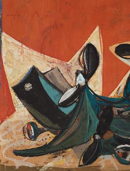 CO Hultén, gouache on cardboard, signed and executed 1942.