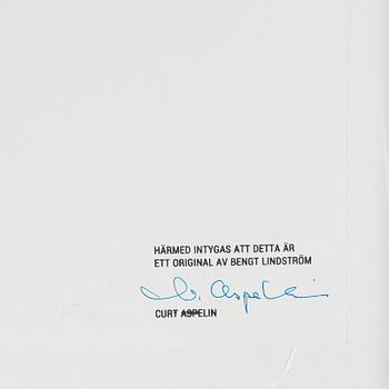 Bengt Lindström, akryl på papper, utförd 1972, signerad.
