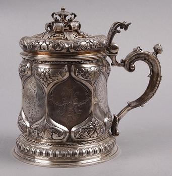 DRYCKESKANNA, silver, barockstil, 1900-tal. Ca 1269 g.