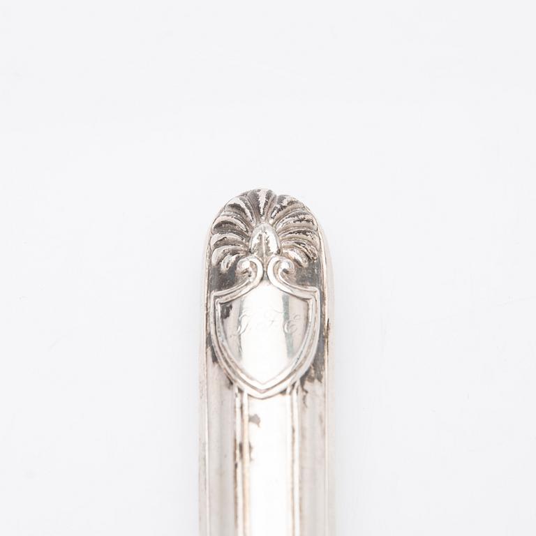 Gustaf Möllenborg, Cutlery, 6 + 6, silver, Stockholm 1836.