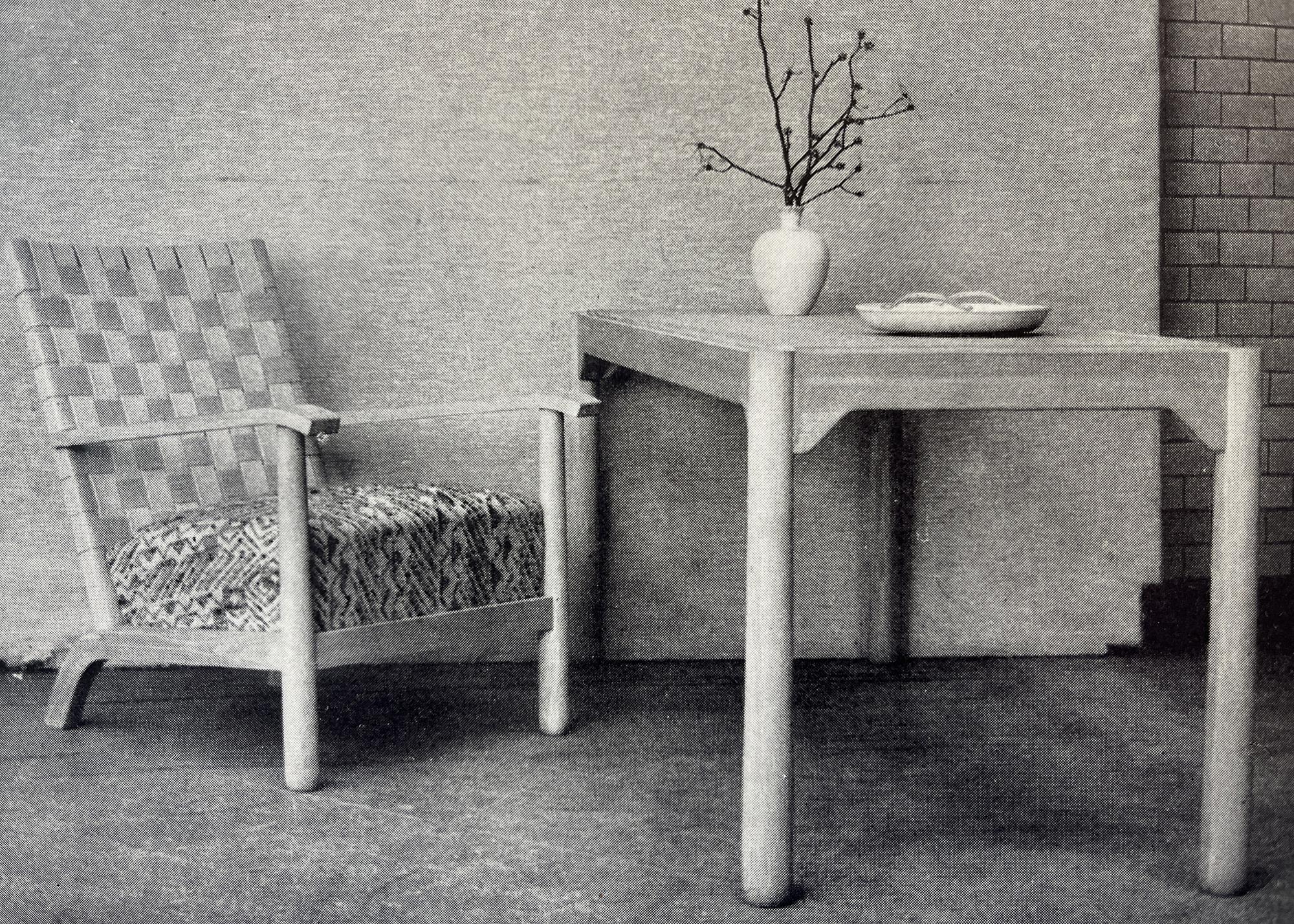 Axel Einar Hjorth, a pair of stained pine "Väddö" easy chairs, Nordiska Kompaniet, Sweden, 1930s-40s.