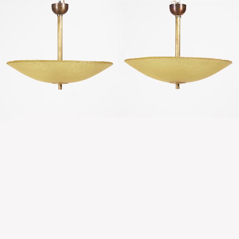 Swedish Modern, a pair of ceiling lamps, 1930s-40s.