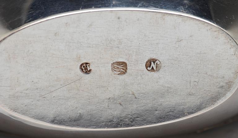 A pair of 19th century German silver salts, makers mark of G. Häberlein, Nürnberg.