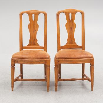 A pair of Swedish transitional chairs, Stockholm, later part 18th century.