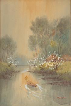 Two Japanese watercolours, including Y. Matsumoto, 20th century.