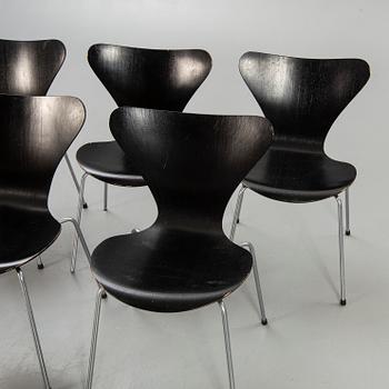 Arne Jacobsen, "Sjuan", stolar, 5 st.