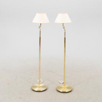 Floor lamps 1 pair, Belysia AB Sweden, later half of the 20th century.