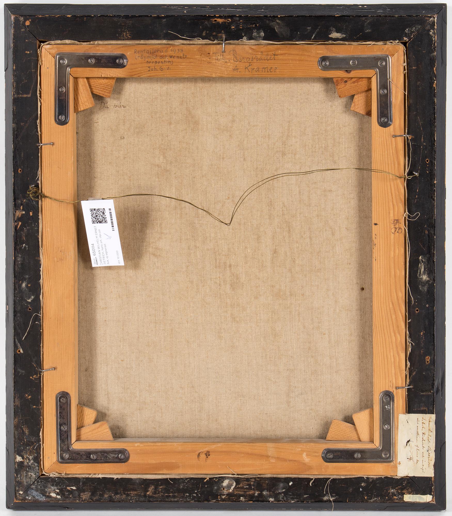 CHRISTIAN WILHELM ERNST DIETRICH, hans art, olja på duk, ej signerad.