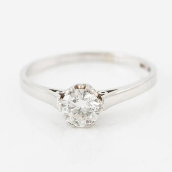 Ring, 18K white gold with a brilliant-cut diamond 0.65 ct.