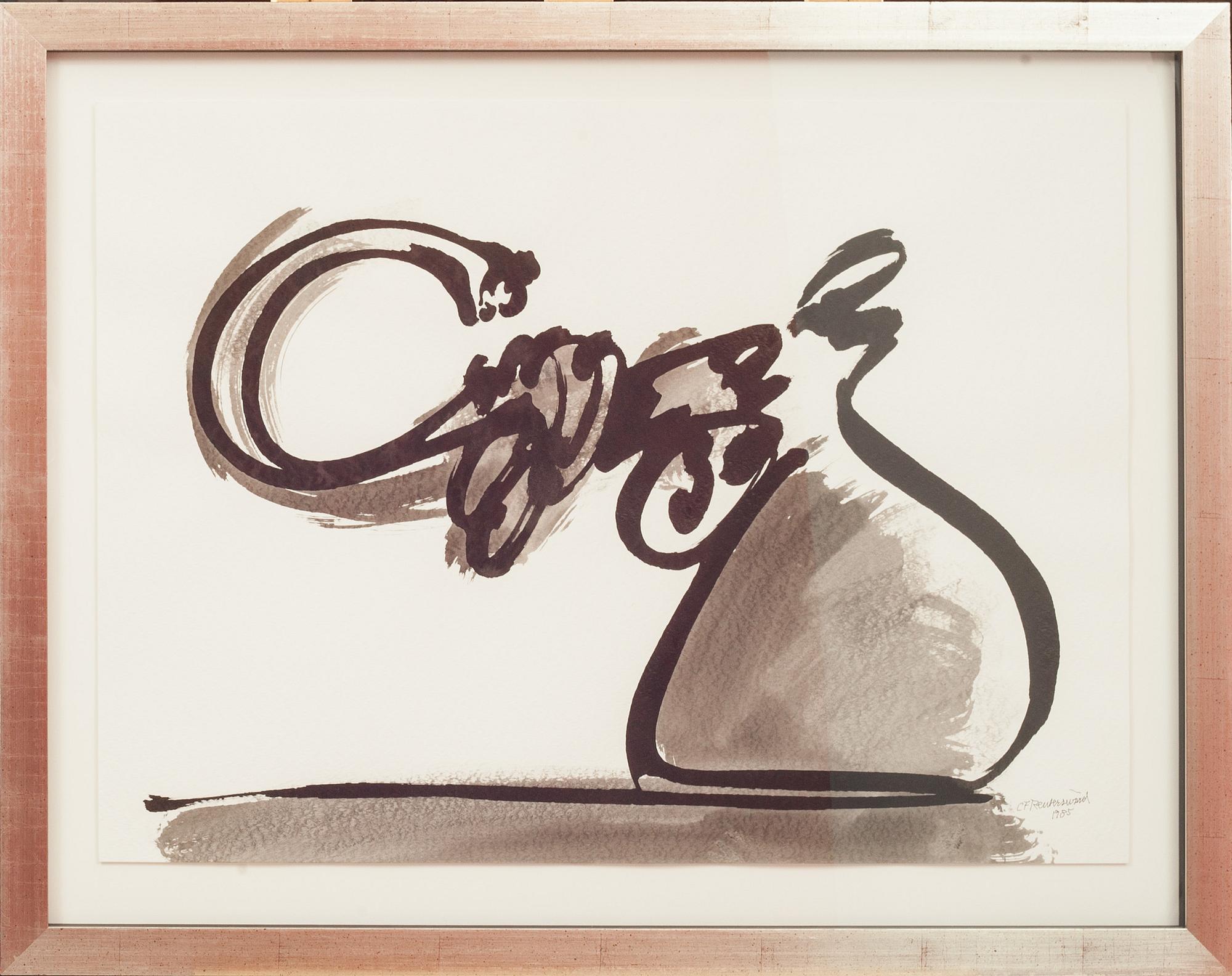 CARL FREDRIK REUTERSWÄRD, akvarell och tuschteckning, signerad och daterad 1985.