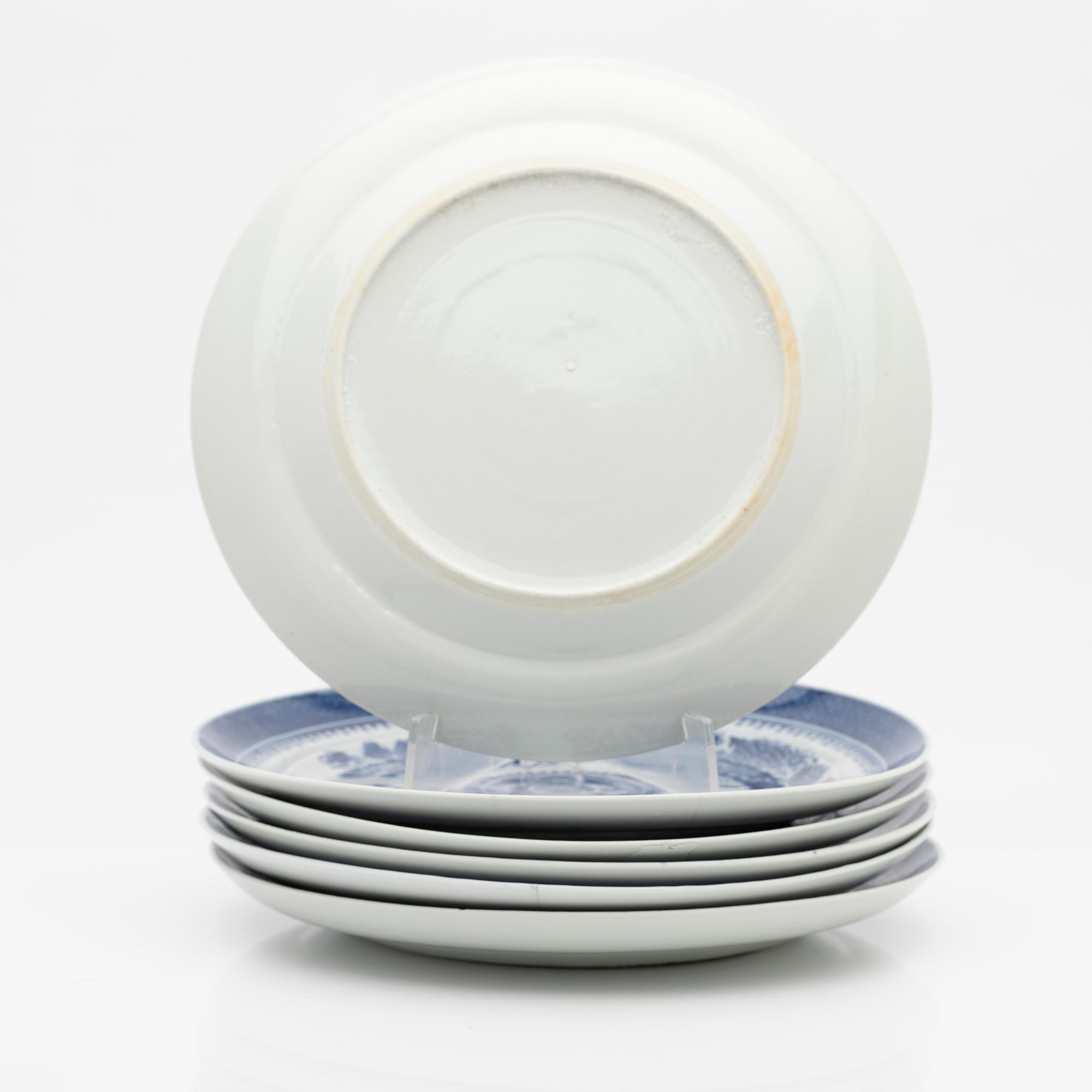 Plates, 6 pcs, porcelain, China, Qing dynasty, Qianlong (1736-95).