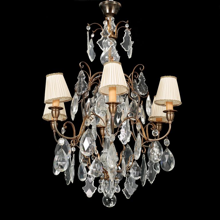 A mid 20th century chandelier in rococo style.