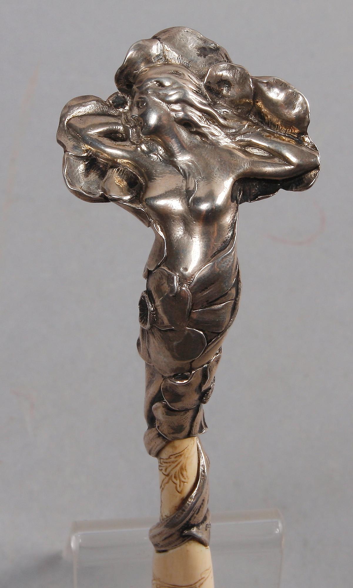 BREVKNIV, silver och ben, CG Hallberg Stockholm 1899.