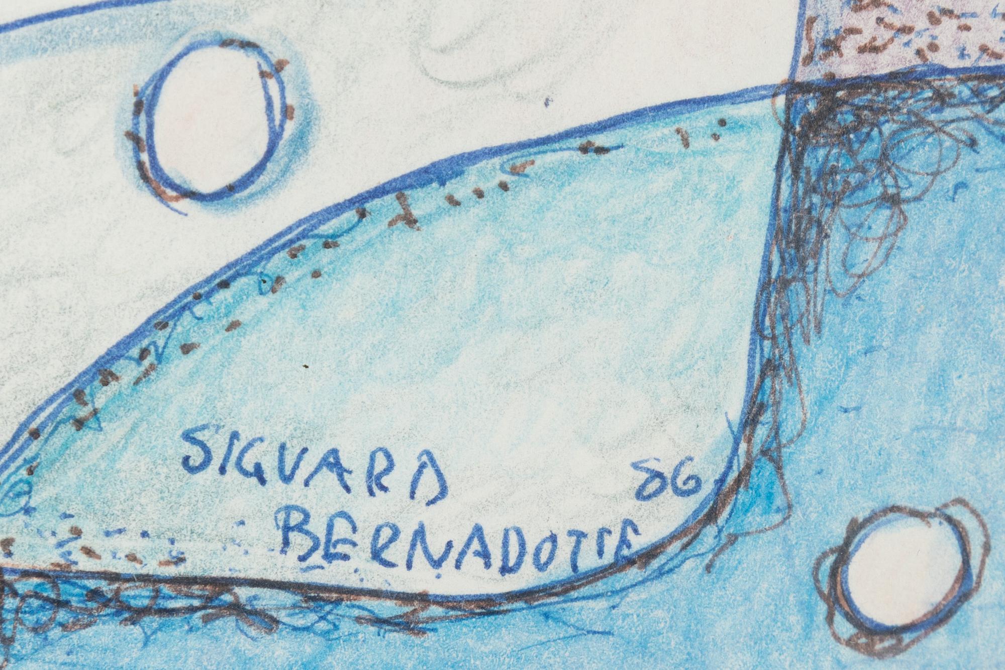 Sigvard Bernadotte, pastell, signerad och daterad -86.