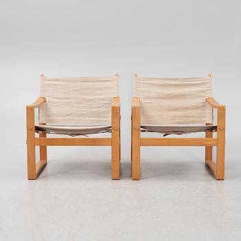 A pair of easy chairs, Börge Jensen & Sons, Bernstorffsminde Møbelfabrik, Denmark, second half of the 20th century.