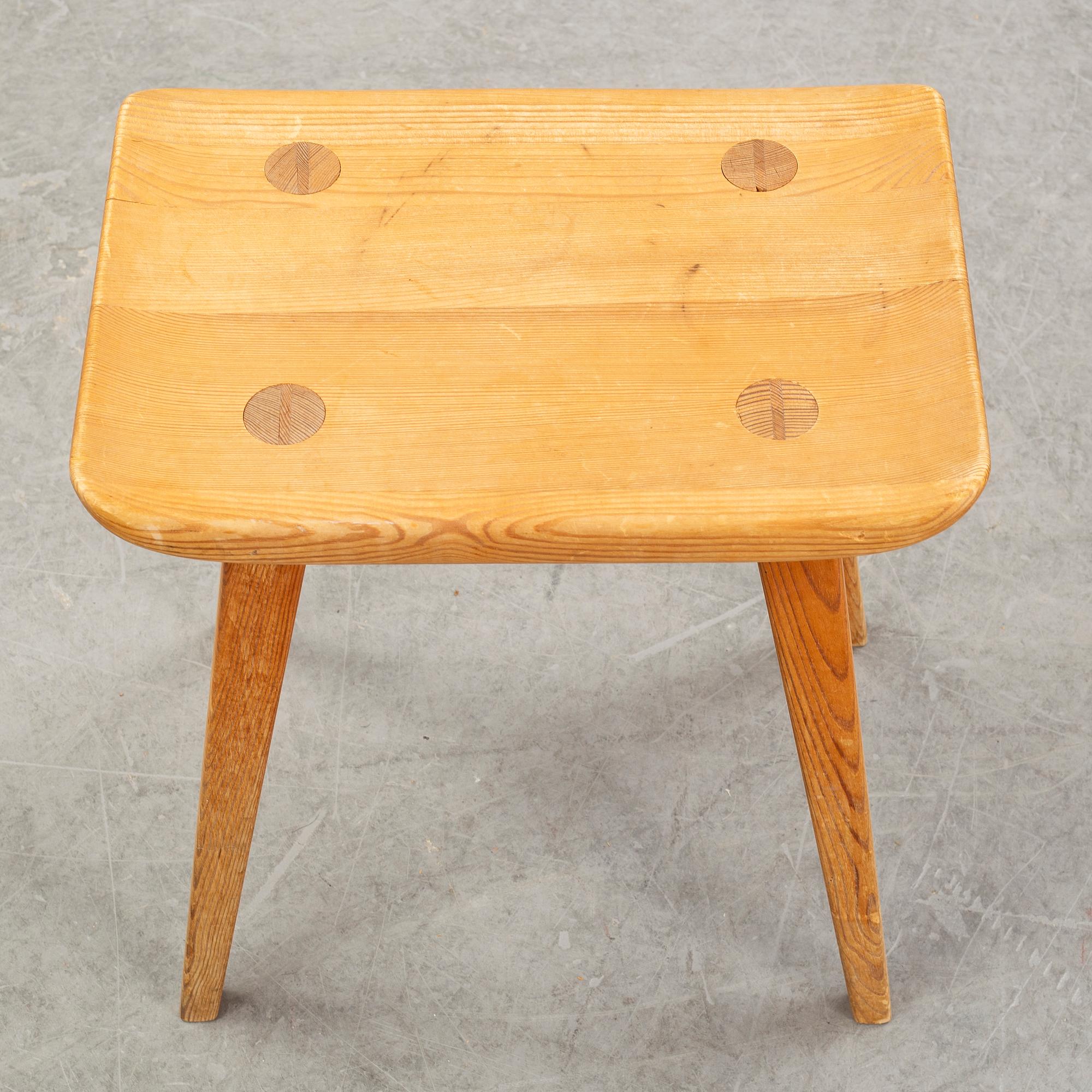 Carl Malmsten, a 'Visingsö' pine stool from AB Karl Andersson & Söner, later part of the 20th Century.