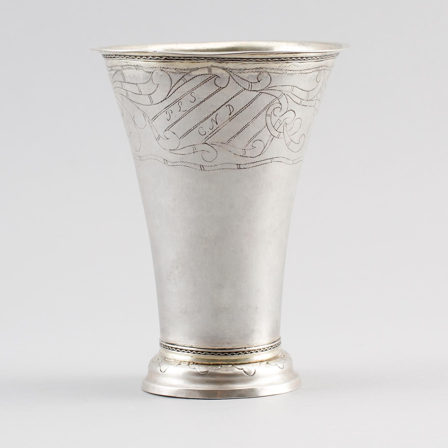BÄGARE, silver, Stephan Halling, Örebro 1778. Vikt ca 250 gram.