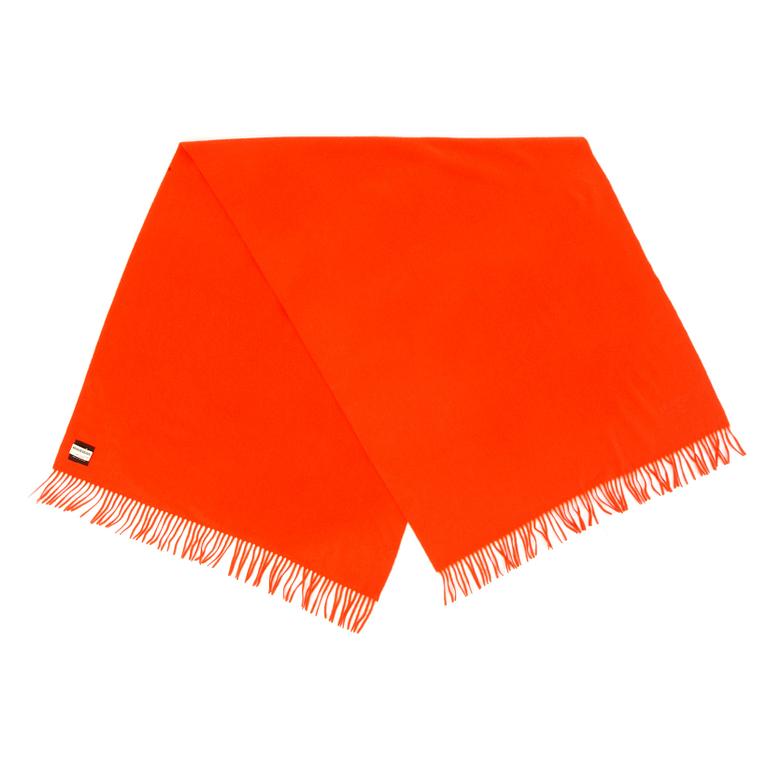 HERMÈS, a orange cashmere shawl.
