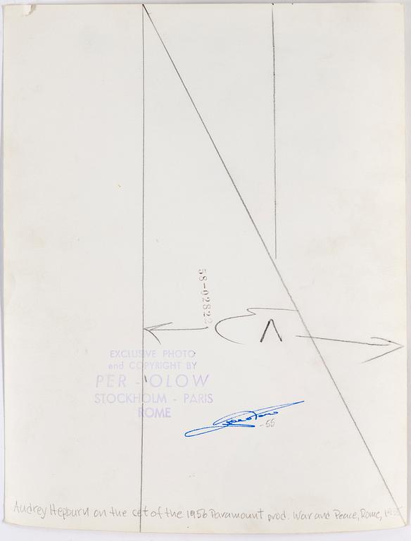 PER-OLOW ANDERSON, a photograph depicting Audrey Hepburn, signed with stamp and dated 1955.