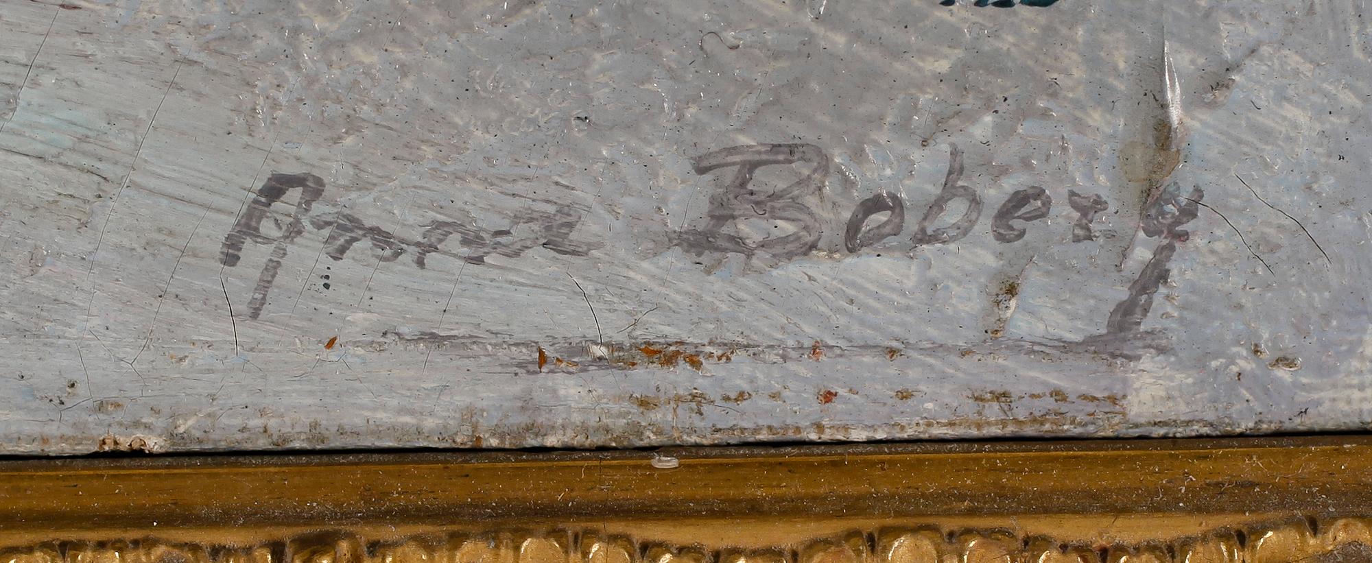 ANNA BOBERG, olja på pannå, signerad.