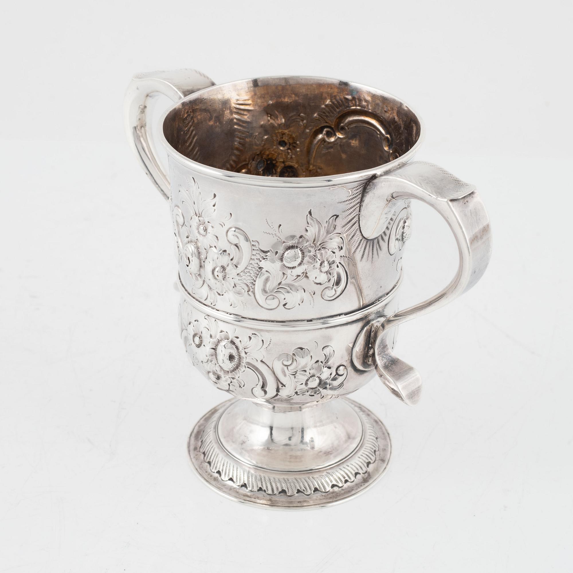 John Langlands I & John Robertson I, bägare, silver, Newcastle, England 1785.