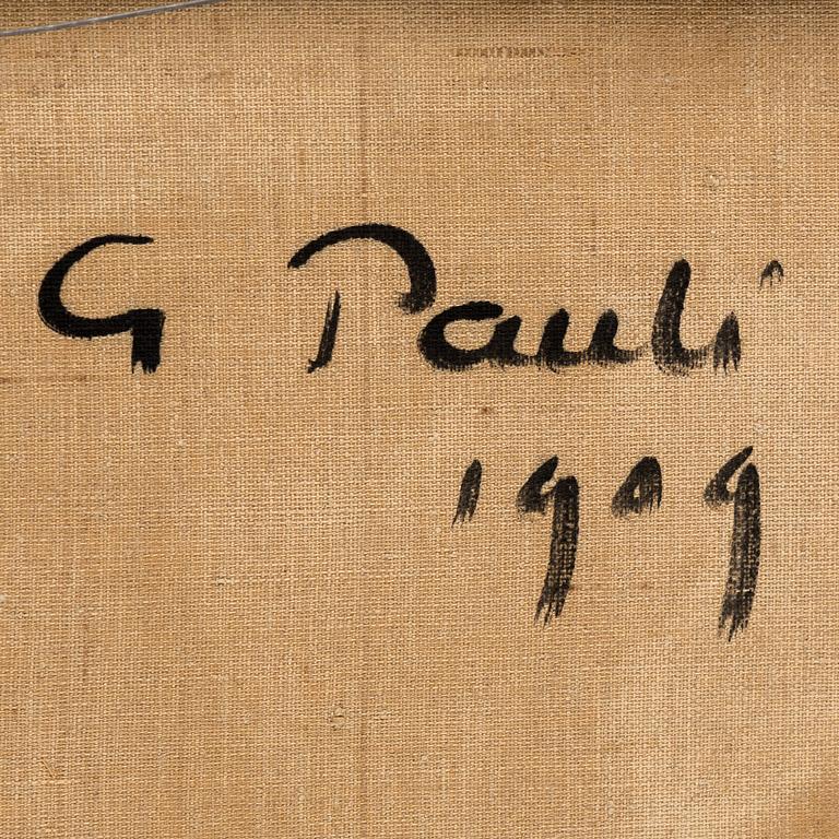 GEORG PAULI, oil on canvas, signed nad dated 1909 verso.
