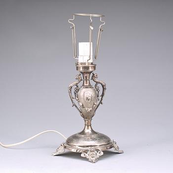 BORDSLAMPA, silver, omkr 1900.