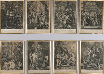 PETER PAUL RUBENS, efter, 8 st, etsningar, 1800-tal.