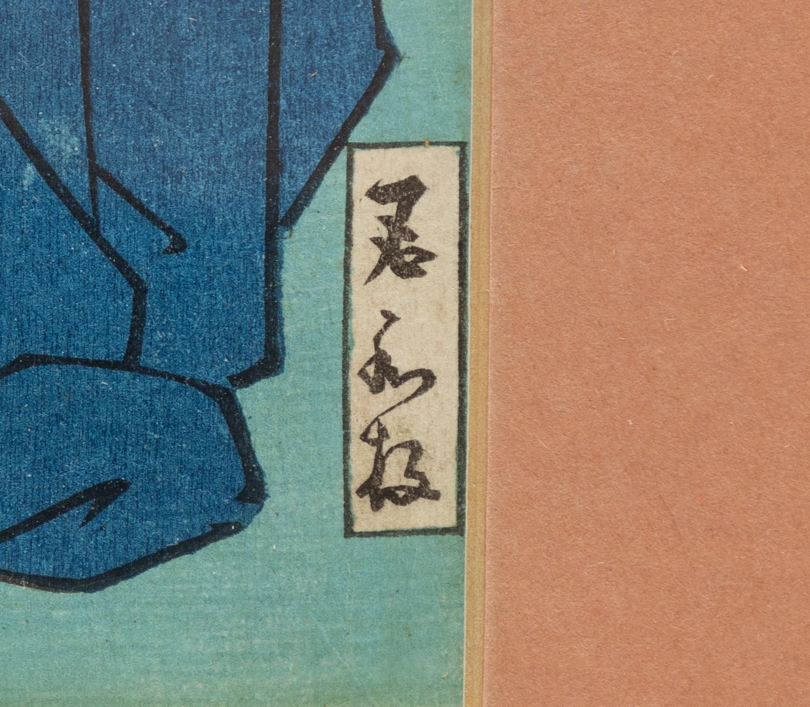 Utagawa Kunisada, 'Ghost', 'Warrior' and Yoshitaki 'Kabuki actor'.