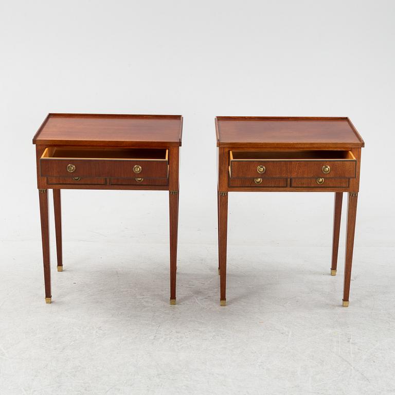 A pair of late Gustavian style mahogany  sidetables, mid 20th Century.