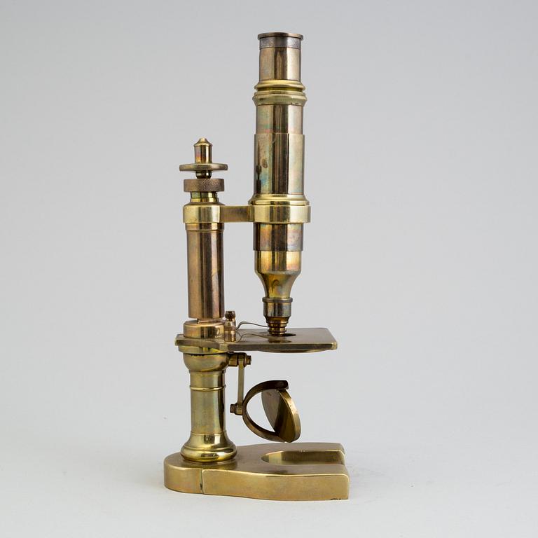 A MICROSCOPE, Nachet & Fils, Paris, around 1900, brass.