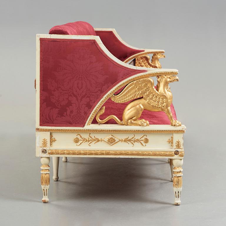 SOFFA, tillskriven Ephraim Ståhl (mästare i Stockholm 1794-1820). Sengustaviansk, 1800-talets början.