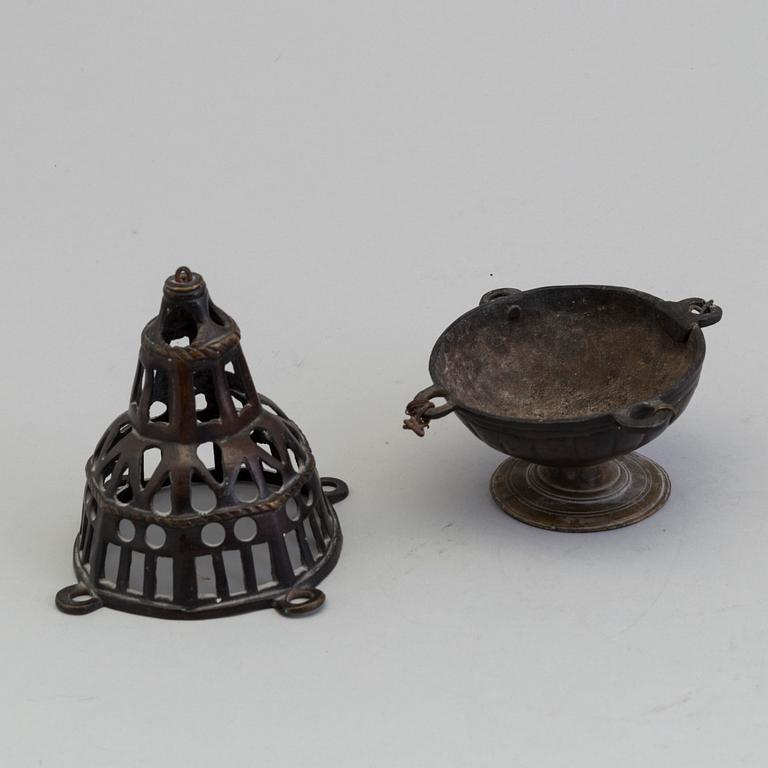 A BRONZE CENSER, probably northern european, late medieval.