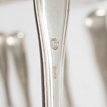 A 113 piece silver cutlery service, 'Gammel dansk' model by Chor, Denmark.