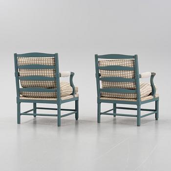 A pair of Gustavian armchairs.