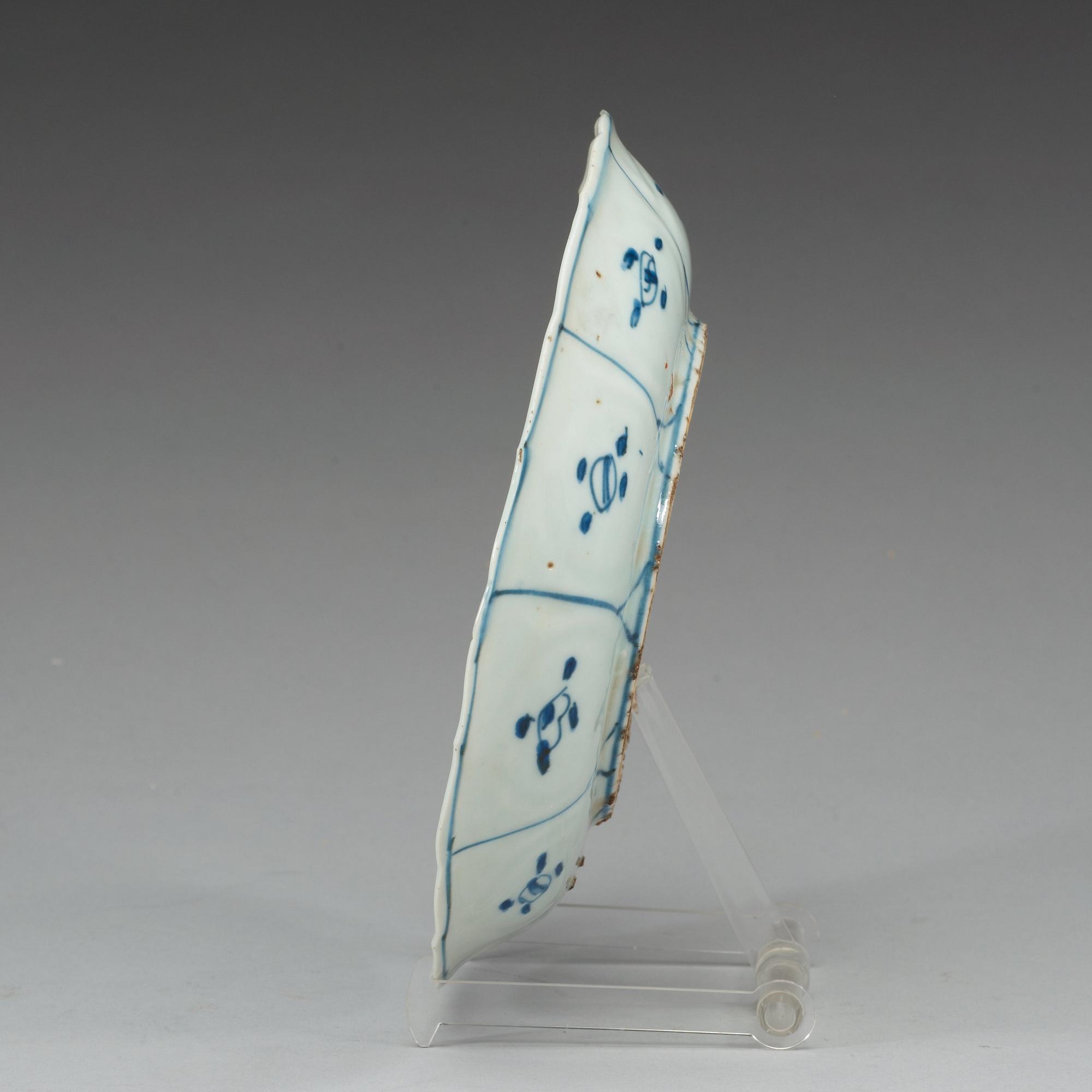 A set of six blue and white kraak dishes, Ming dynasty, Wanli (1572-1620).
